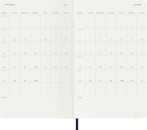 Agenda 2027 Moleskine 12M Planner Weekly 7dagen/1pagina large sc sapphire blue-1