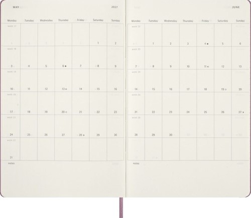 Agenda 2027 Moleskine 12M Planner Daily 1dag/1pagina large hc majestic pink-1