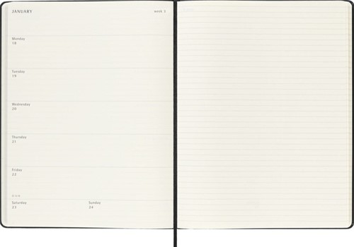 Agenda 2027 Moleskine 18M Planner Weekly 7dagen/1pagina xl hc black-3