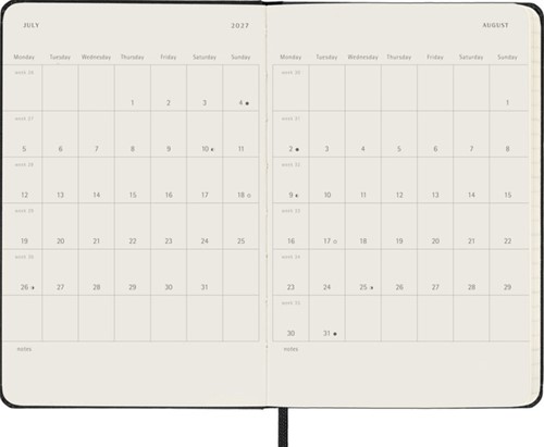 Agenda 2027 Moleskine 12M Planner Weekly 7dagen/2pagina's pocket hc black-1