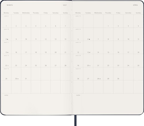 Agenda 2027 Moleskine 18M Planner Weekly 7dagen/1pagina large hc sapphire blue-1