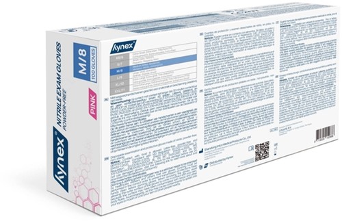 Handschoen Hynex nitril M roze 3.5gr 100 stuks-1