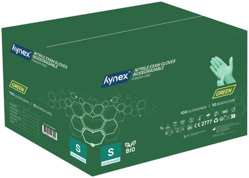 Handschoen Hynex nitril Bio S groen 3.5gr 100 stuks-3