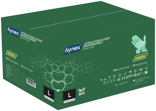 Handschoen Hynex nitril Bio L groen 3.5gr 100 stuks-3