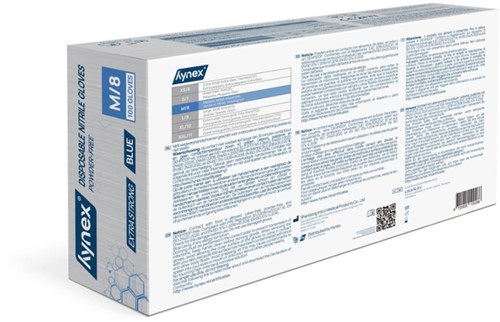 Handschoen Hynex nitril M blauw 5gr extra sterk 100 stuks-2