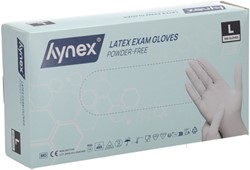 Handschoen Hynex latex L wit 5g 100 stuks