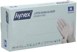 Handschoen Hynex latex M wit 5gr 100 stuks