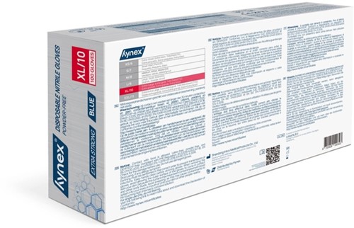 Handschoen Hynex nitril XL blauw 5gr extra sterk 100 stuks-2