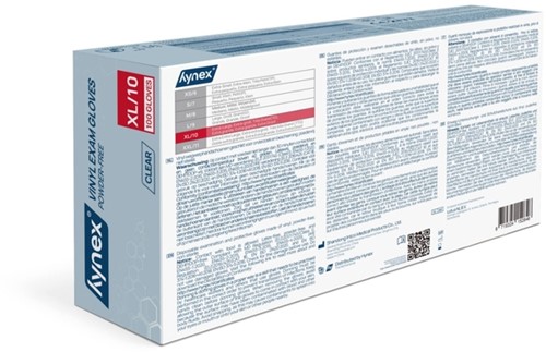 Handschoen Hynex vinyl XL transparant 4.5gr 100 stuks-2