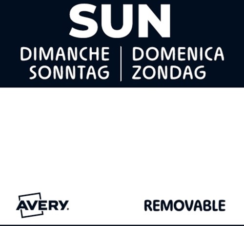Etiket Avery HACCP zondag-zwart 25x25mm 1000 stuks-2