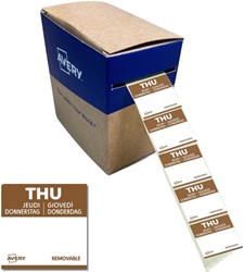 Etiket Avery HACCP donderdag-bruin 25x25mm 1000st