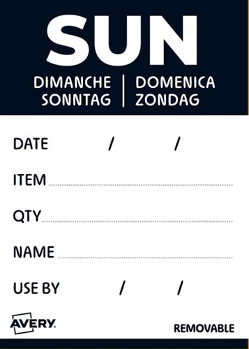 Etiket Avery HACCP zondag-zwart 40x56mm 500st-2