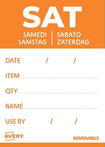 Etiket Avery HACCP zaterdag-oranje 40x56mm 500 stuks-2
