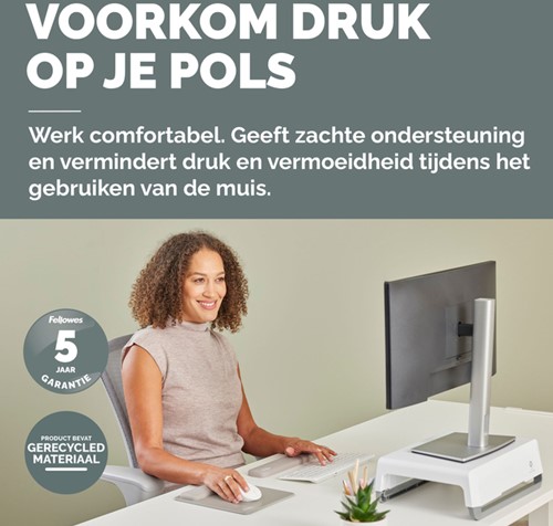 Muismat met polssteun Fellowes Breyta zand-1