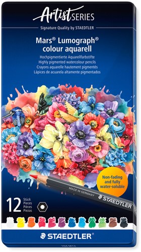 Aquarelpotlood Staedtler Mars Lumograph set à 12 kleuren
