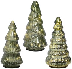 Kerstboom LED Lumineo set à 3 stuks groen 17.5cm