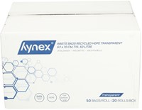 Afvalzak Hynex 63x70cm HDPE recycled T15 50L transparant rol à 50 stuks-3