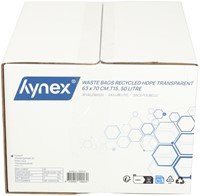 Afvalzak Hynex 63x70cm HDPE recycled T15 50L transparant rol à 50 stuks-5