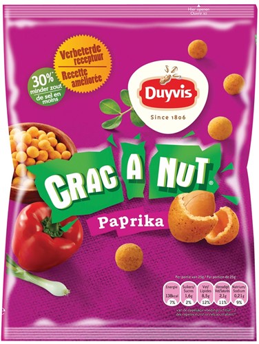 Borrelnoten Duyvis Crac a Nut 200gram paprika
