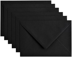 Envelop Papicolor C6 114x162mm ravenzwart pak à 6 stuks