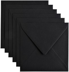 Envelop Papicolor 140x140mm ravenzwart pak à 6 stuks