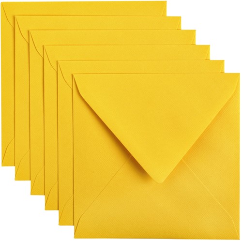Envelop Papicolor 140x140mm dottergeel pak à 6 stuks