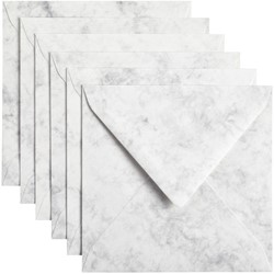 Envelop Papicolor 140x140mm marble grijs pak à 6 stuks