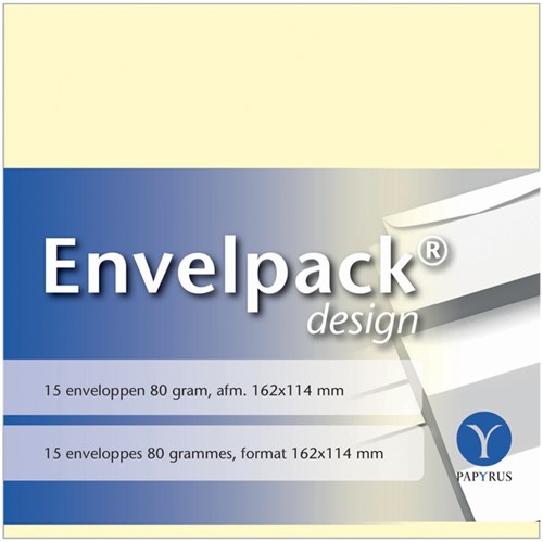 Envelop Papyrus Envelpack Design C6 114x162mm ivoor 894400 15 stuks