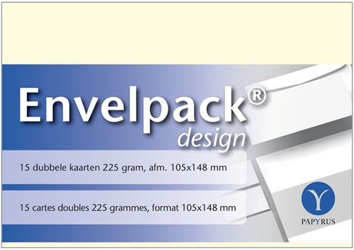 Dubbele kaart Papyrus Envelpack Design A6 105x148mm ivoor 894450 15 stuks