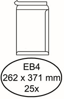 Envelop Hermes akte EB4 262x371mm zelfklevend wit pak à 25 stuks