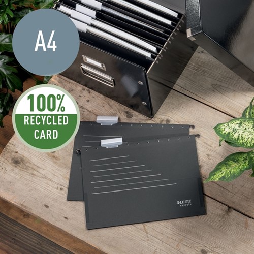Hangmap Leitz Alpha Recycle A4 verticaal V-bodem zwart-2