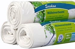 Afvalzak (pedaalemmer) Secolan PE-LD 48x52cm 20liter wit 25stuks op rol