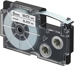 Labeltape Casio XR-9WE1  9mmx8m zwart op wit