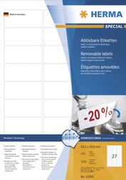 Etiket Herma 10304 88.9x46.6mm verwijderbaar 1200stuks 