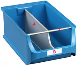 Etikethouder (B) tbv stapelbak Allit profiplus box 4 p/20