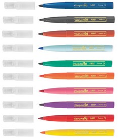Viltstift Bic Visaquarelle assorti met penseelpunt etui à 10st-2