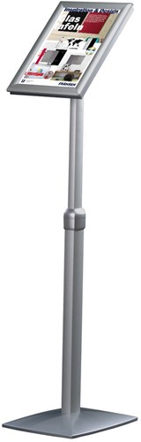 Folderstandaard Franken vloerstandaard hoogte verstelbaar met kliklijst A3 aluminium