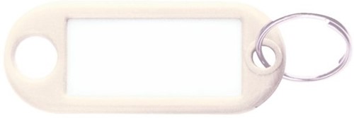 Sleutellabel kunststof wit p/10