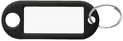 Sleutellabel kunststof zwart p/10