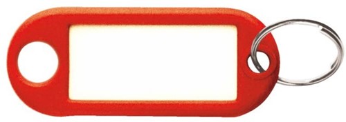 Sleutellabel kunststof rood p/10