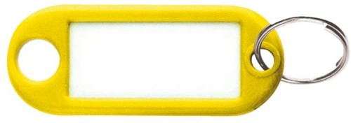 Sleutellabel kunststof geel p/10