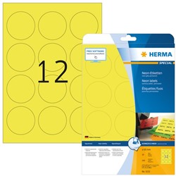 Etiket Herma 5152 rond 60mm neon geel 240stuks