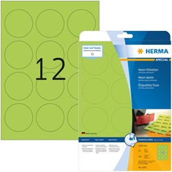 Etiket Herma 5155 rond 60mm neon groen 240stuks