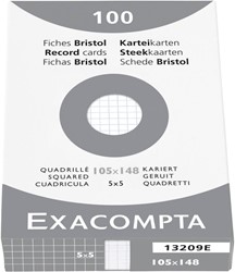 Systeemkaarten Exacompta A6 105x148mm 5mm ruit 100 stuks