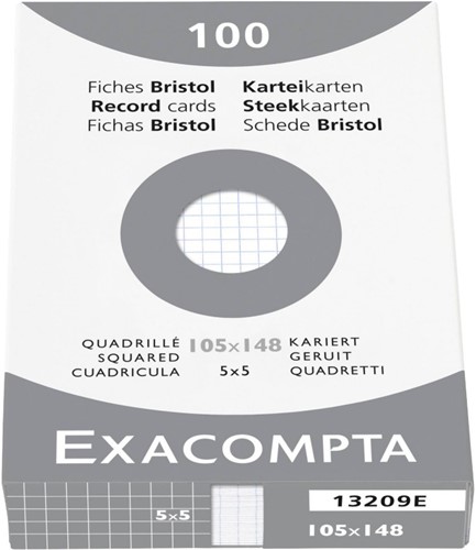 Systeemkaarten Exacompta A6 105x148mm 5mm ruit 100 stuks