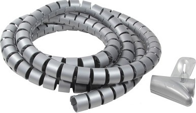 Kabelgeleider LogiLink spiraal 28mmx1,5m kunststof aluminium