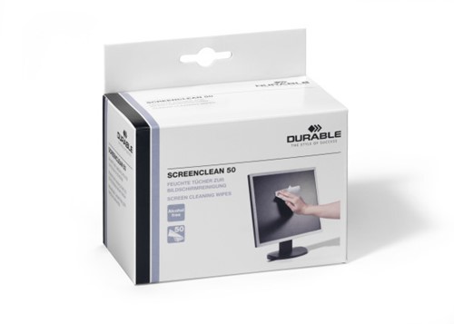 Reiniger Durable beeldscherm doekjes nat 50stuks 
