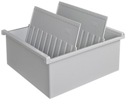 Kaartenbak Han A4 lang kunststof zonder deksel grijs