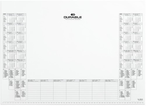 Bureau-onderlegblok 2025-2026 Durable 59x42cm wit