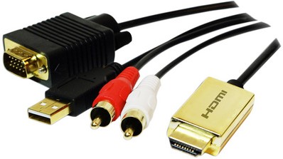 Kabel LogiLink HDMI naar VGA incl. audio 2,0m zwart